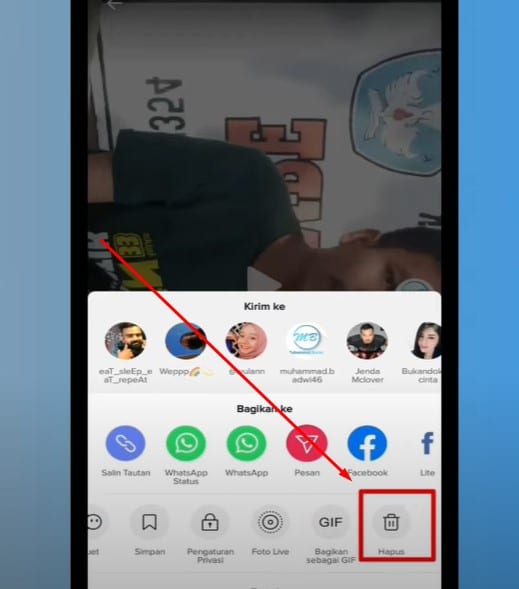 cara menghapus video di TikTok